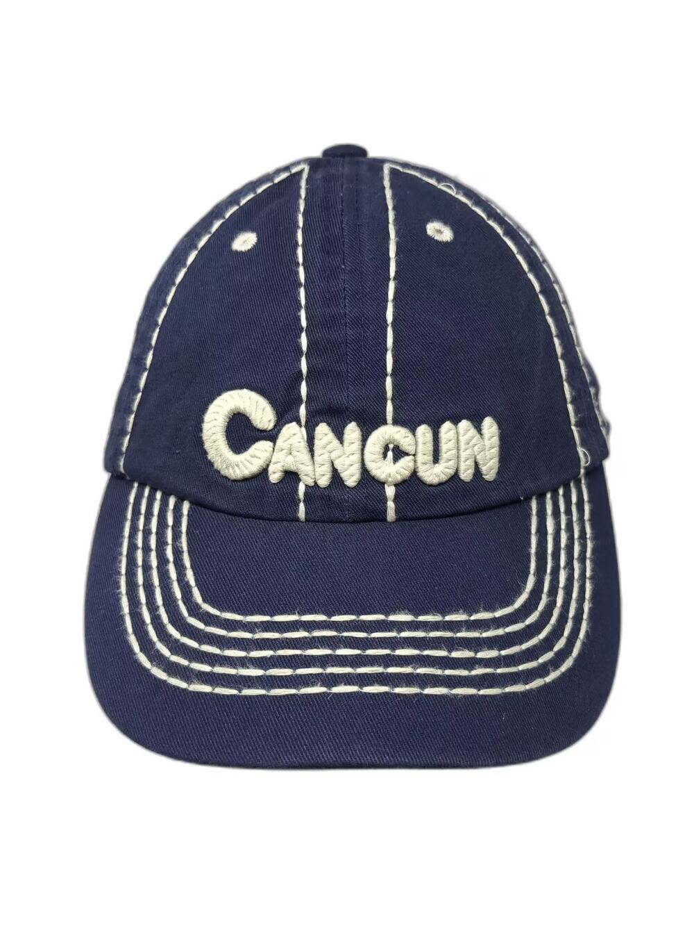 Caribbean Side Cancun Blue Baseball Cap One Size Adjustable Contrast Stitching